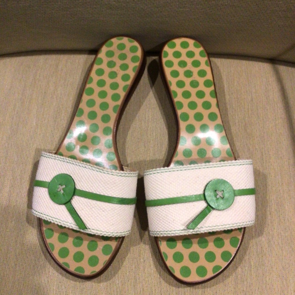 Kate Spade Green and White Sandals